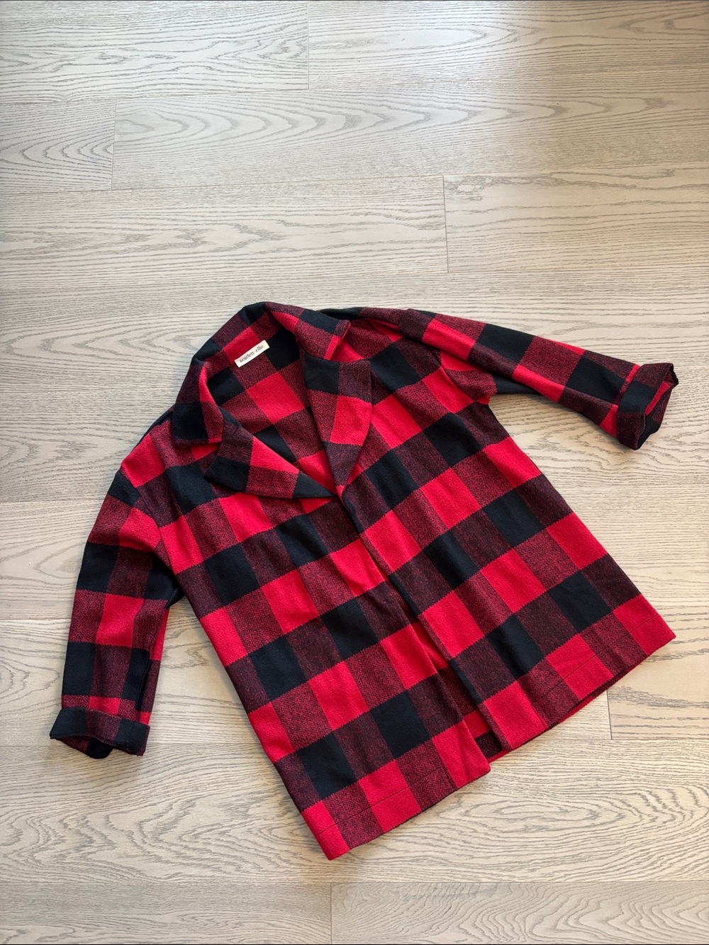 Women's Red & Black Buffalo Plaid Coatigan